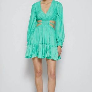 Jonathan Simkhai Londyn Mini Dress In Kiwi size small